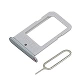 MMOBIEL SIM Card Slot Tray Holder Replacement Compatible with Samsung Galaxy S6 Edge 2015 - Incl. SIM Pin - Silver