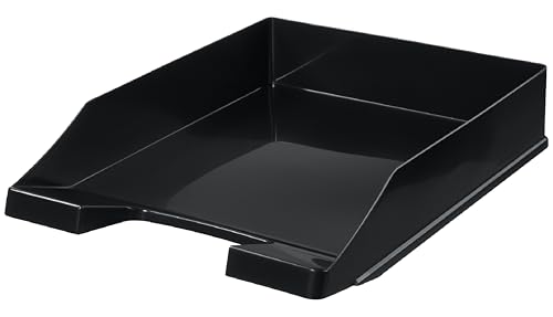 Conipa® - 10 Stück Briefablage DIN A4 Schwarz (stapelbar) - Ablagefächer & Dokumentenablage für Schreibtisch - Ablageboxen & Bürobedarf für Briefe & Dokumente - Papier-Ablage Organizer (Büro-Artikel)