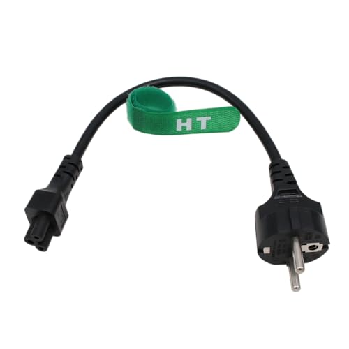 HangTon Power Cord Euro Schuko Plug CEE7/7 to IEC320 C5 Mickey Mouse for Laptop Computer AC Adapter Suppy Cable 250V 2.5A, 3-Prong 12" - Image 5