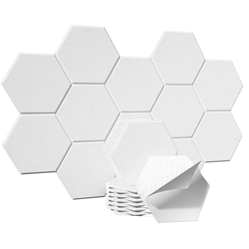Image of Acoustic Panels, Magrowill 12-Pack Soundproof Wall Panels 12 X 10 X 0.4 Inches, Sound Absorbing Panels with Full Self-Adhesive, Interior Wall Decor Felt Tiles Board
