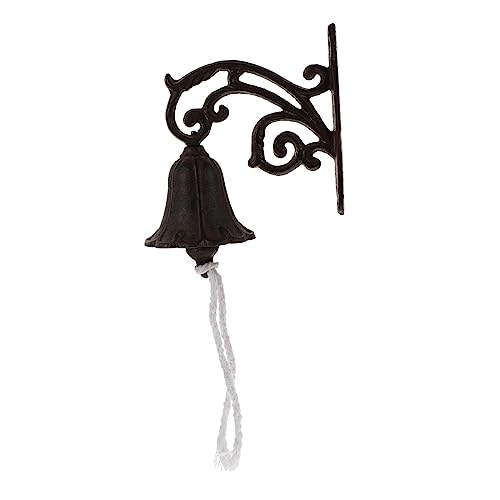 SHINEOFI Timbre De Puerta Vintage De Hierro Fundido 16 Cm Campana Decorativa Rústica para Hogar y Jardín Estilo Antiguo Único