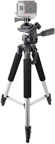 57" Inch Aluminum Tripod + Tripod Mount For All Gopro Hero Cameras + Ecostconnection Microfiber Cloth #TOP1