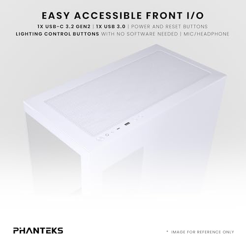 Image of Phanteks XT View Matrix Mid-Tower ATX Gaming PC Case, 600-LED Matrix Display, Tempered Glass Front & Side Panels, USB-C 3.2 Gen2, 3X D-RGB Fans Included, Rear-Connector Ready (Grey White)