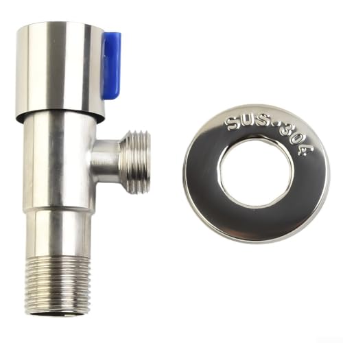 Gdfnmogo Valvola ad angolo in acciaio inossidabile, valvola di arresto dell'acqua a triangolo da 1/2 pollici, per acqua calda e fredda, ispessita, 1 pezzo, antiruggine, per WC, cucina, lavandino