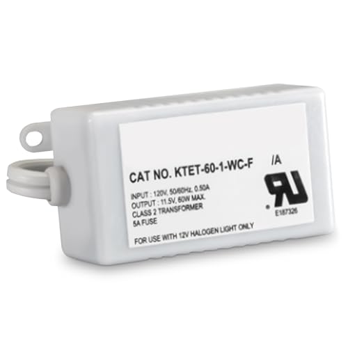 Image of OHLECTRIC Replacement for KTET-60-1-WC-F Step-Down Electronic Transformer - High-Performance 12V Halogen Transformer | Parallel lamp Connection - Use for Track Lighting & Recessed Lighting