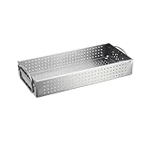 Helilyco Estante de secado de palillos de acero inoxidable con cesta de drenaje 304 para escurridor de utensilios de acero inoxidable, cucharas, tenedores, cuchillos, organizador de cocina que ahorra