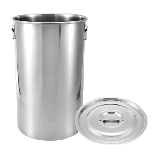 ZCBYBT Large Capacity Commercial Water Storage Barrel 304 Stainless Steel Transport Barrel with Lid 1.0mm Thickness,40 * 60cm 75L