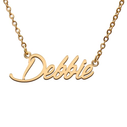 GR859C Debbie Name Tag Necklaces for Her His Friends Familys Relationship Memory Jewelry Gift