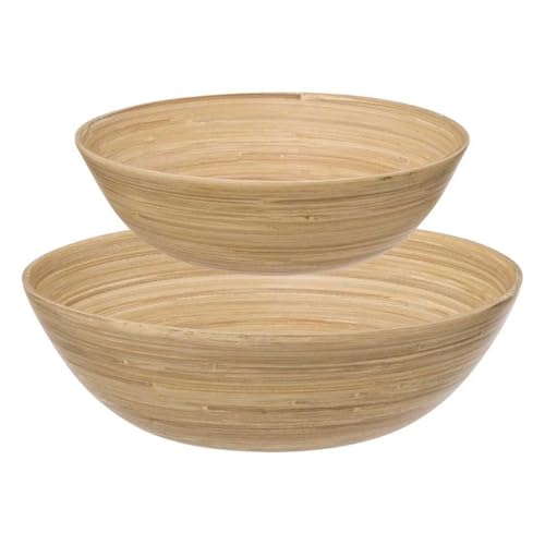 Paris Prix Five Simply Smart - Lot de 2 Saladiers Bambou 30cm Naturel