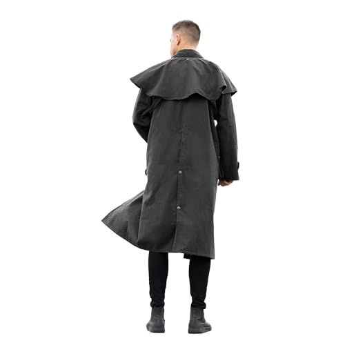 Image of RESISTANCE Premium Oilskin Duster Coat Waterproof Cotton Unisex Cowboy Cowgirl Western Workwear