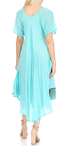 Image of Sakkas Kai Palm Tree Caftan Tank Dress /Cover Up