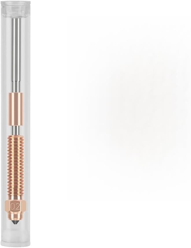 Labymos 3D Printer Accessory 0.2mm CZ Copper Hardened Steel Coating Nozzle Compatible with K1C/ K1 Max/Ender 3 V3 3D Printer Nozzle Integrated Bimetallic with Titanium Alloy Throat for High Flow