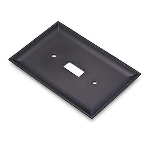 Amazon Basics Decorative Single Toggle Wall Plate - 3-Pack, Flat Black #TOP2