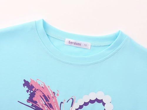 Image of Stylish Graffiti /Butterfly /Tropical Crop Top for Little & Big Girls - Cool Summer T-Shirt Clothes Size 6-18
