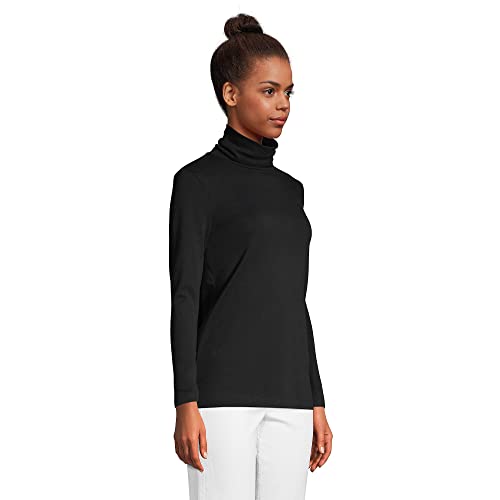 Lands' End Women S Shaped Supima Turtleneck Black Regular Medium #TOP2
