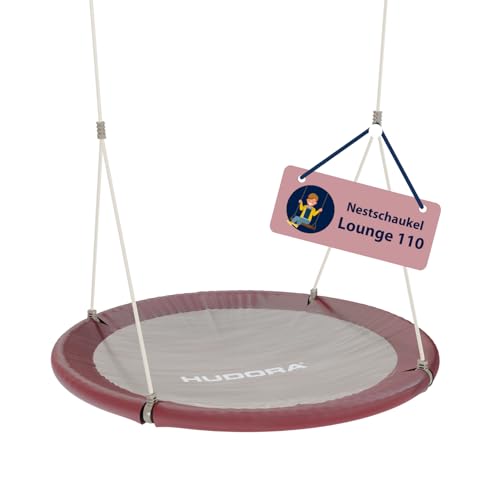HUDORA Nestschaukel Lounge - Höhenverstellbare Hängeschaukel mit 110cm Durchmesser für bis zu 150kg - Schaukel mit geschlossener Sitzfläche - Familienschaukel für drinnen & draußen, Amber