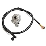 Minho Motorcycle Speedometer Drive Gear with Cable Kit 12mm Axle Hole Scooter Speedometer Drive Gear with E-100cm Speedometer Line Fit for Chinese GY6 Scooter Mopeds Parts