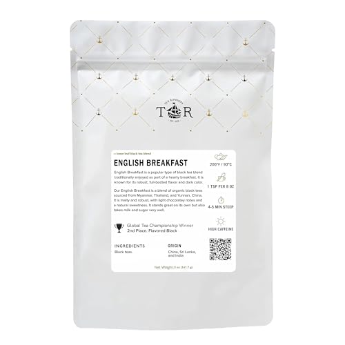 Tea Runners English Breakfast Tea – Award-Winning Organic Loose Leaf Black Tea | Bold, Malty Blend from Myanmar, Yunnan & Thailand | High Caffeine Morning Tea, Enjoy with Milk or Straight - 5 oz