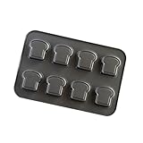 Dasbsug Molde antiadherente sólido de acero al carbono con 6 cavidades, ideal para proyectos de repostería familiares y fiestas infantiles, moldes múltiples para tartas con parte delantera