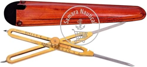 Humaira Nautical Brass Drafting Tool Proportional Divider 12 inch Scientific Instrument with Solid Leather Cover