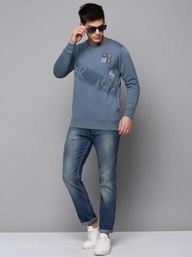 Image of SHOWOFFFF Men Solid Pullover Sweatshirt | Round Neck Full Sleeves Cotton Sweatshirt's for Mens | Slim Fit Regular Length Sweatshirts for Men's