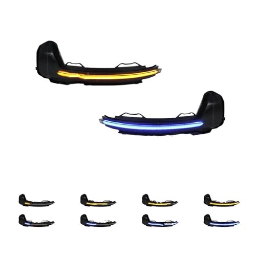 Clignotant LED Dynamique Miroir à Défilement Amber-Blue pour Tiguan MK2