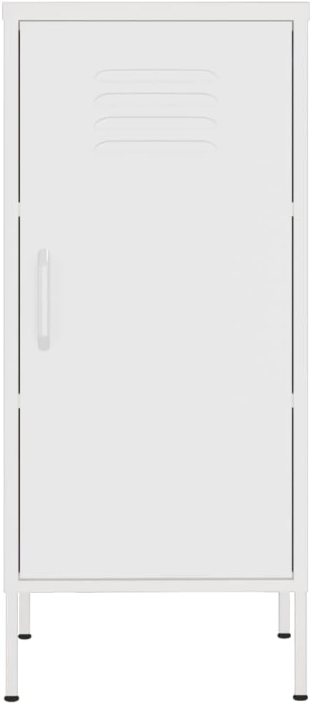 White Steel Storage Cabinet Medium Size with Adjustable Shelves, Durable Heavy Weight Capacity, Indoor Home Storage Cabinet for Living Room Organization and Versatile Use