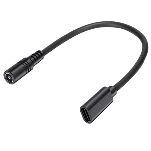Gissroys Cable de conexión tipo C hembra a hembra de 5,5 x 2,1 mm/tipo C hembra a macho de 5,5 mm x 2,1 mm, cable adaptador de 25 cm de longitud