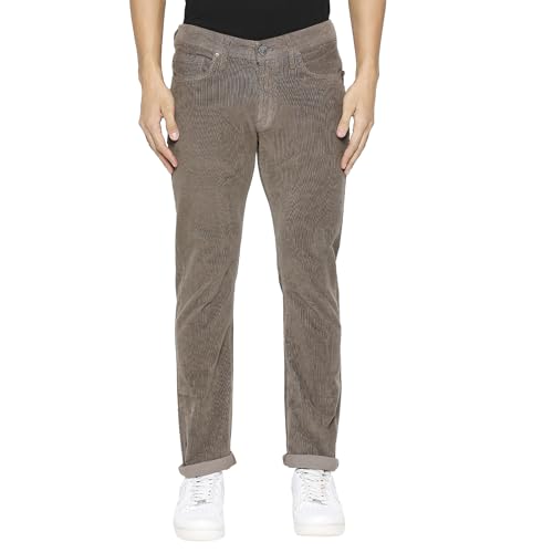Image of Being Human Beige Slim Straight Fit Men's Denims Clothing