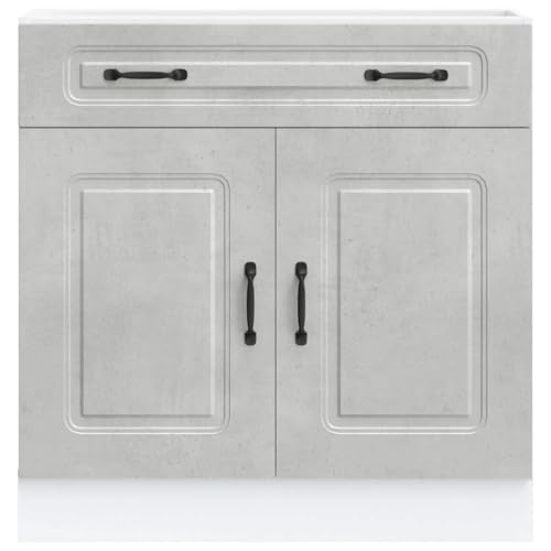 Homvdxl Modern Kitchen Base Cabinet, 80 x 46 x 81.5 cm, Modern Kitchen Base Storage Unit, Large & 2 Doors, for Dining Room, Grey - Image 5