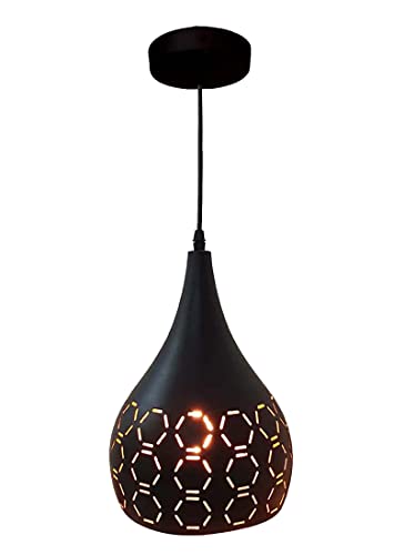Image of GreyWings Modern Black Dome Laser Cut Hanging Pendant Light for Ceiling - Aluminium, Drop, Antique Decor,(Bulb is not Included) Big Pack of 1