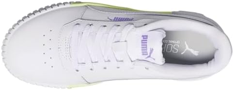 Puma - Juniors Carina 2.0 Stripes Shoes, Size: 6 M US Big Kid, Color: Puma White/Elektro Purple/Sunset Glow | Image 3