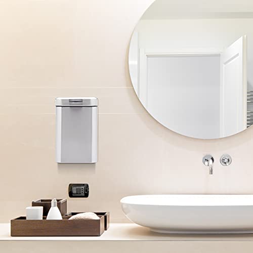 Cubo de basura rectangular de 3 litros de pared plateado con cierre silencioso 3