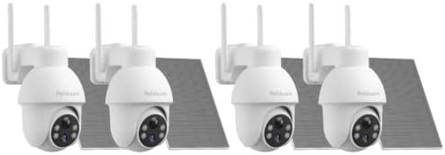 Solar Security Cameras Outdoor Wireless, 2 Pack Outdoor Camera Wireless Solar Powered, Pan Tilt 360WiFi Camera with Color Night Vision/PIR Sensor/2-Way Audio4 Pack