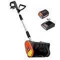 Mellif Brushless Snow Shovel Compatible with DeWalt 20V Max Battery, 12in. Clear Width, 6in. Clear Depth, 17ft. Throw Distance, Heavy-Duty, Cordless, Mellif 20V 4.0Ah Battery & Charger Kit