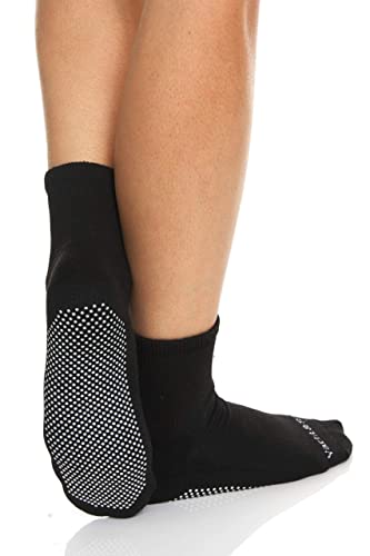 Yacht & Smith 6 Pairs Of Loose Fit Gripper Bottom Diabetic Non-Skid Slipper Black Socks, Grippy Hospital Sock, Wholesale Bulk4