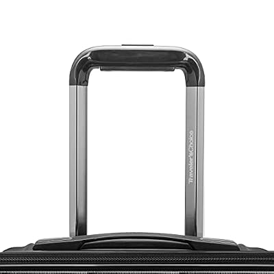 Traveler's Choice Archer Polycarbonate Hardside Spinner Luggage Set, Tie Down Straps, Black, 2-Piece