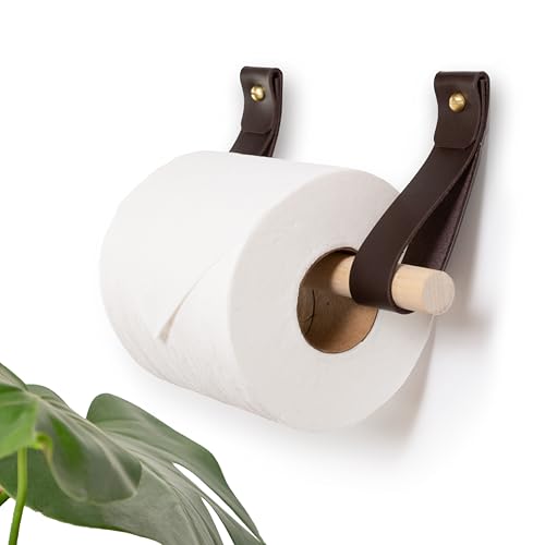 Keyaiira - Toilet Paper Holder Kit | Leather Hooks and