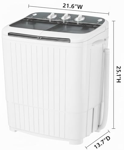 Omelaza Portable Washing Machine,18 lbs Capacity,Washer and Dryer Combo Machine for Homes & Apartments,Twin Tub Laundry Washer with Spin Cycle