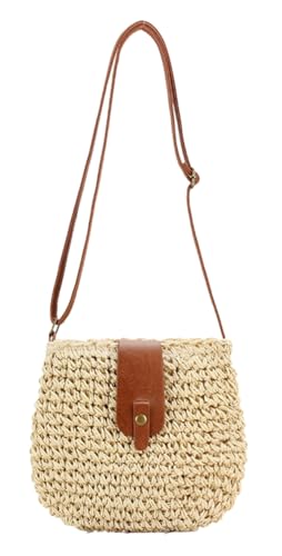 Solyinne Shoulder Bag for Women Straw Handbag Mini Summer Beach Crossbody Handwoven Beach Straw Bag
