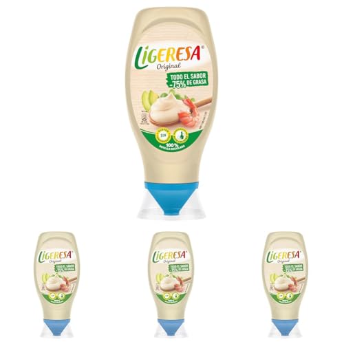 Ligeresa Salsa Bocabajo Original, 430 ml (Paquete de 4)