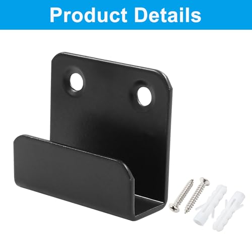 Image of 6 Pack Black Tile Display Wall Hanger Fastener, 10mm Inner Width | Stainless Steel, Wall Mount Brackets Hook, 10mm Inner Width, Heavy Duty, For Ceramic Tile Display