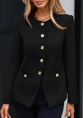 PRETTYGARDEN Women's 2026 Fall Blazers Button Down Fitted Lightweight Dressy Work Suit Jackets Trendy Business Casual Outfits - Image 3