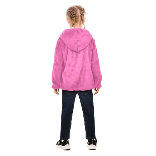 GuoChe Hot Pink Big Girls Jackets With Sherpa Lining4