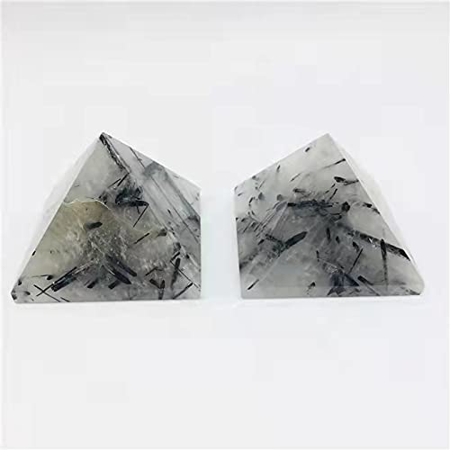 1 Piramide di Cristallo di Quarzo rutilato al Quarzo Nero Naturale da 50 mm DINZHHENGYIN
