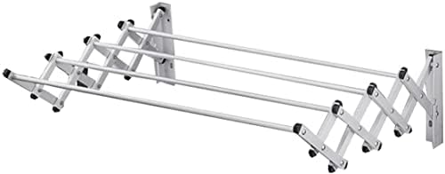 Clothes Laundry Drying Rack Wall Mounted Aluminium Alloys Wall Mounted Adjustable Space Saver Indoor and Outdoor Use