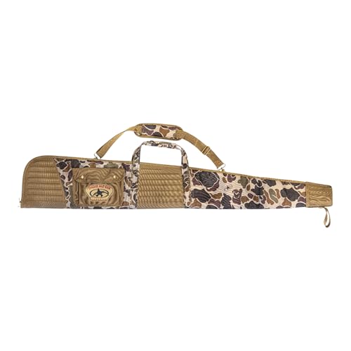 Rig'Em Right Waterfowl 53' Long Nitro Deluxe Floating Bird Hunting Shotgun Gun Case with EVA Stock, Action and Barrel Protection, Rainproof Zipper, Choke Tube Holders, and more (Brown Camo)