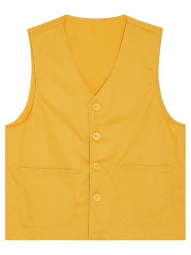 YiZYiF Kids Button Volunteer Vest V-neck Waistcoat Girls Boys Volunteers Activities Uniform Sleeveless Jacket Coat4