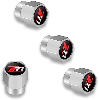 4 Pcs Car Tire Air Valve Caps for Z71 Chevy Silverado Colorado - Auto Wheel Tyre Dust Stems Cover with Logo Emblem Waterproof Dust-Proof Universal fit Cars, SUV, Truck, Motorcycles