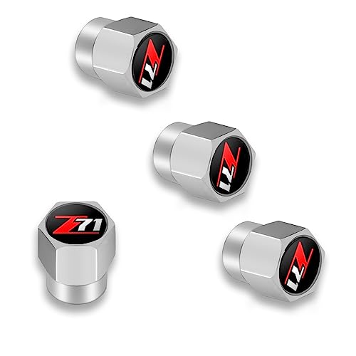 4 Pcs Car Tire Air Valve Caps For Z71 Chevy Silverado Colorado - Auto Wheel Tyre Dust Stems Cover With Logo Emblem Waterproof Dust-Proof Universal Fit Cars, Suv, Truck, Motorcycles #TOP10